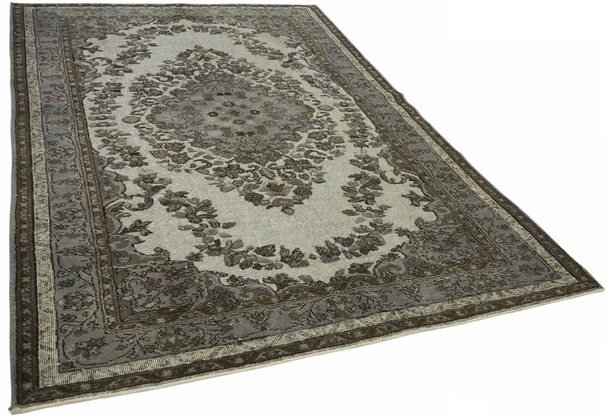 Overdyed Wool Vintage Handmade Carved Rug 190 cm x 280 cm