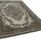 Overdyed Wool Vintage Handmade Carved Rug 190 cm x 280 cm