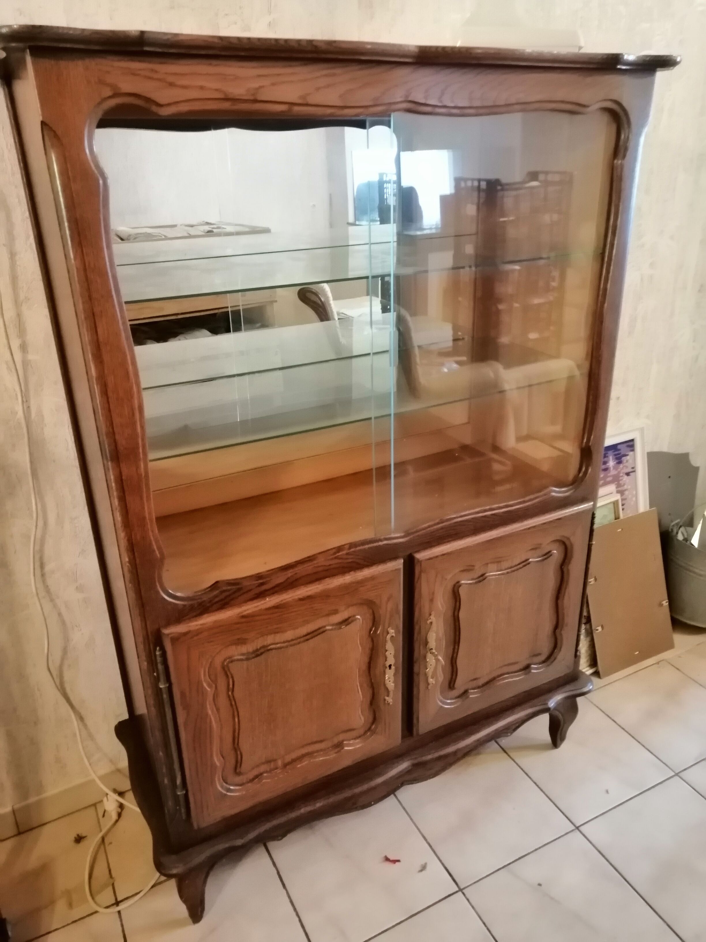 Wooden furniture and glass