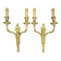 Pair of large wall sconces with flowers in the Louis XVI style from the 19th century - gilded bronze.