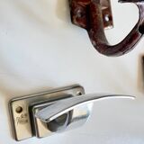 Set of 3 vintage patinated metal coat hooks