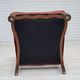 1950s, Danish wingback armchair, wool fabric, red furniture velour.