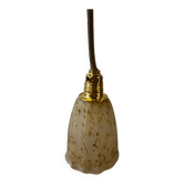 Suspension/pendant light with speckled glass vintage lampshade