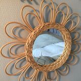 Mirror rattan flowers  39x39cm