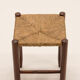 Set of 3 brutalist rush stools, French 70s.