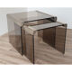 Set of 2 glass trundle tables by Gallotti and Radice 1970