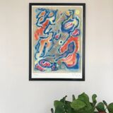 Gustave singier 1909-1984. composition, 1984. original lithograph.