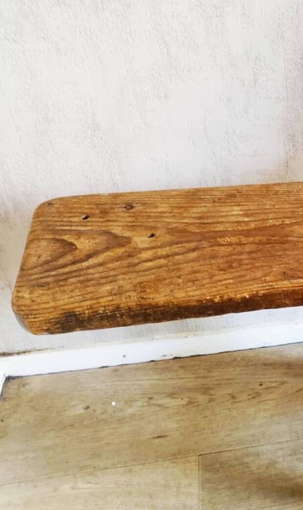 19th century wooden school bench