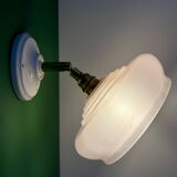 Vintage pink glass lampshade wall lamp