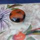 Large glazed ceramic butter cellar Vallauris signed Tess years 60/70 flower decoration in relief.