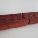 Ligne Roset Pair of 3-seater Togo sofas in rust velvet