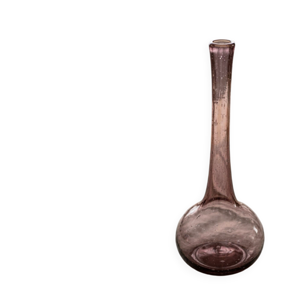Vase soliflore vintage en verre bullé style Biot – Violet / Améthyste