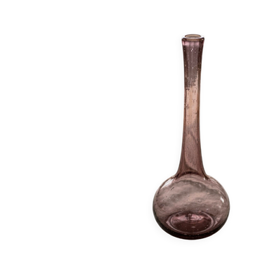 Vase soliflore vintage en verre bullé style Biot – Violet / Améthyste