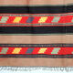 Handmade Black Brown Wool Rug With Geometric Designs 224x150cm