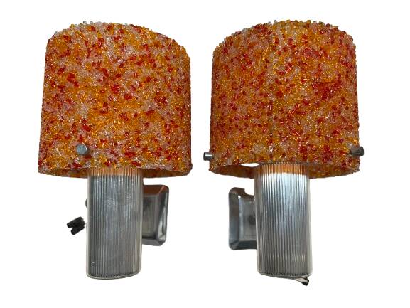 Pair of plastic wall lights