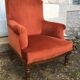 Fauteuil velours terracota