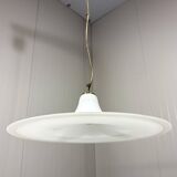Large white glass hanging lamp by Vistosi, Italy