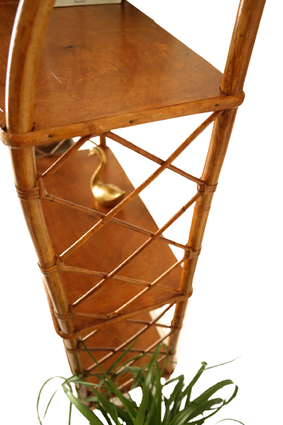 Vintage wall shelf 60's bamboo wicker