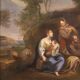 18th century Italian landscape painting with family scene