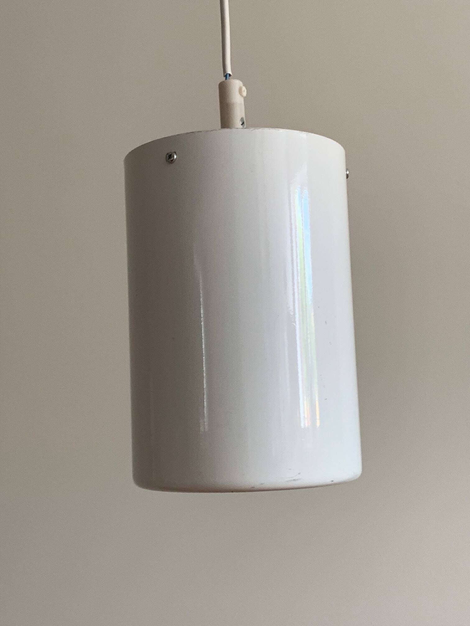 Scandinavian lacquered metal pendant light from the 70s/80s