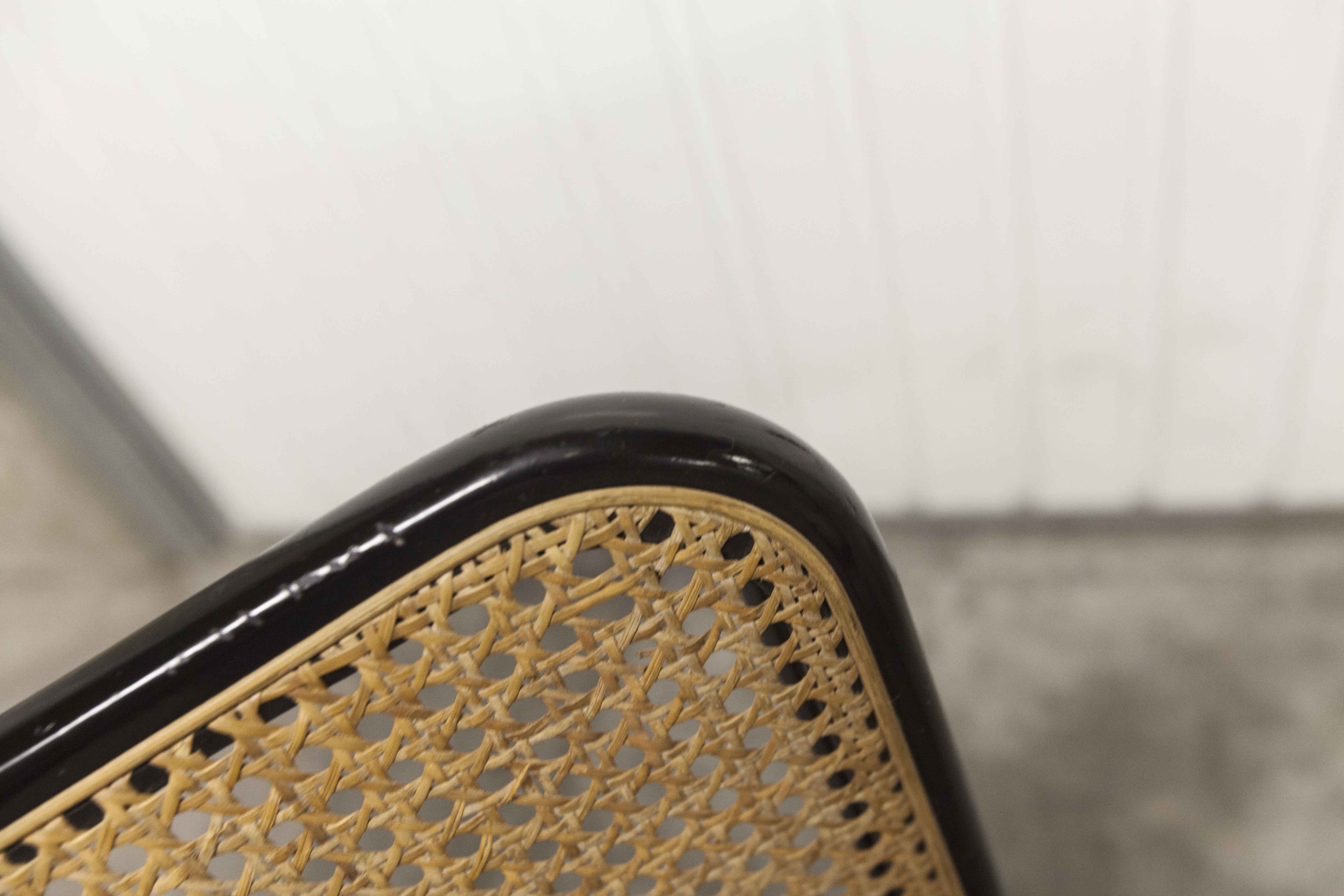 Pair of black Breuer B32 chairs restored, new stamps