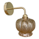 Vintage golden globe angled wall light in amber glass