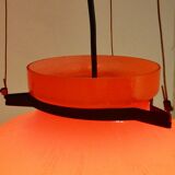 Suspension structure ondulée en verre orange 1970s