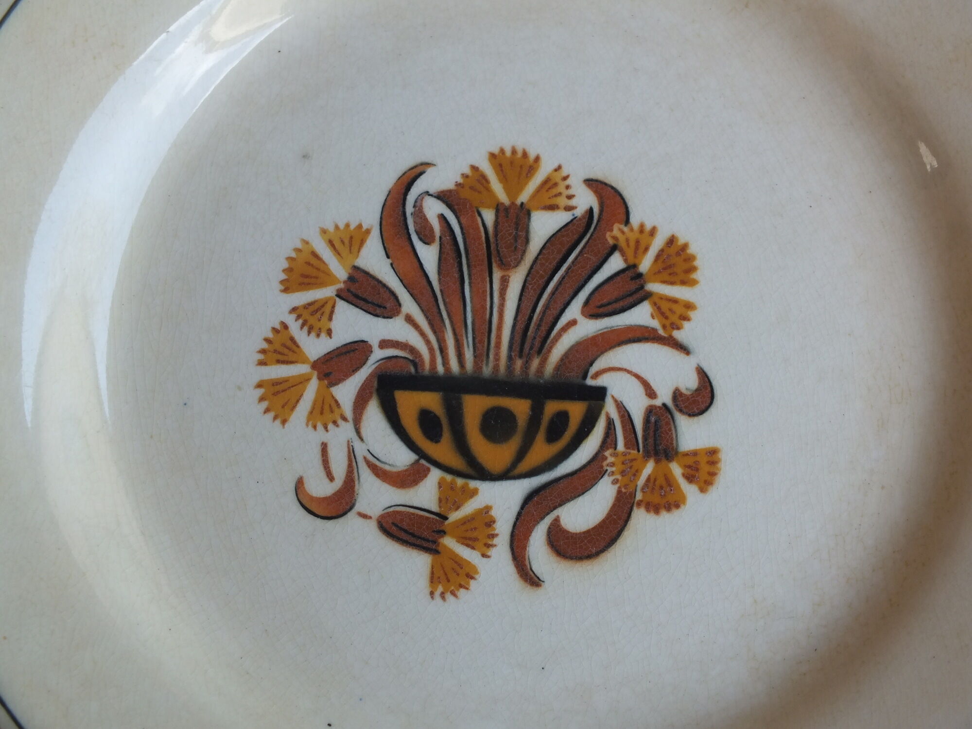 6 Flat plates Creil and Montereau Vintage Eye