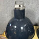Pair of Mazda industrial suspension lamps in lacquered sheet metal