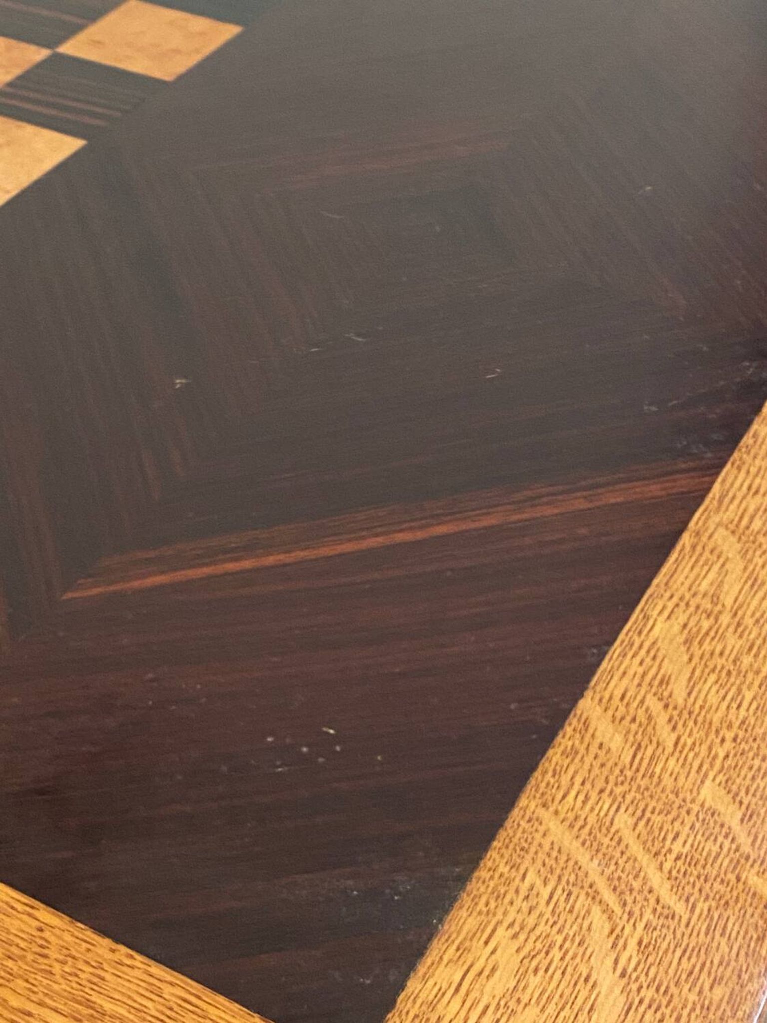 Grand plateau vintage de jeu de dame en bois