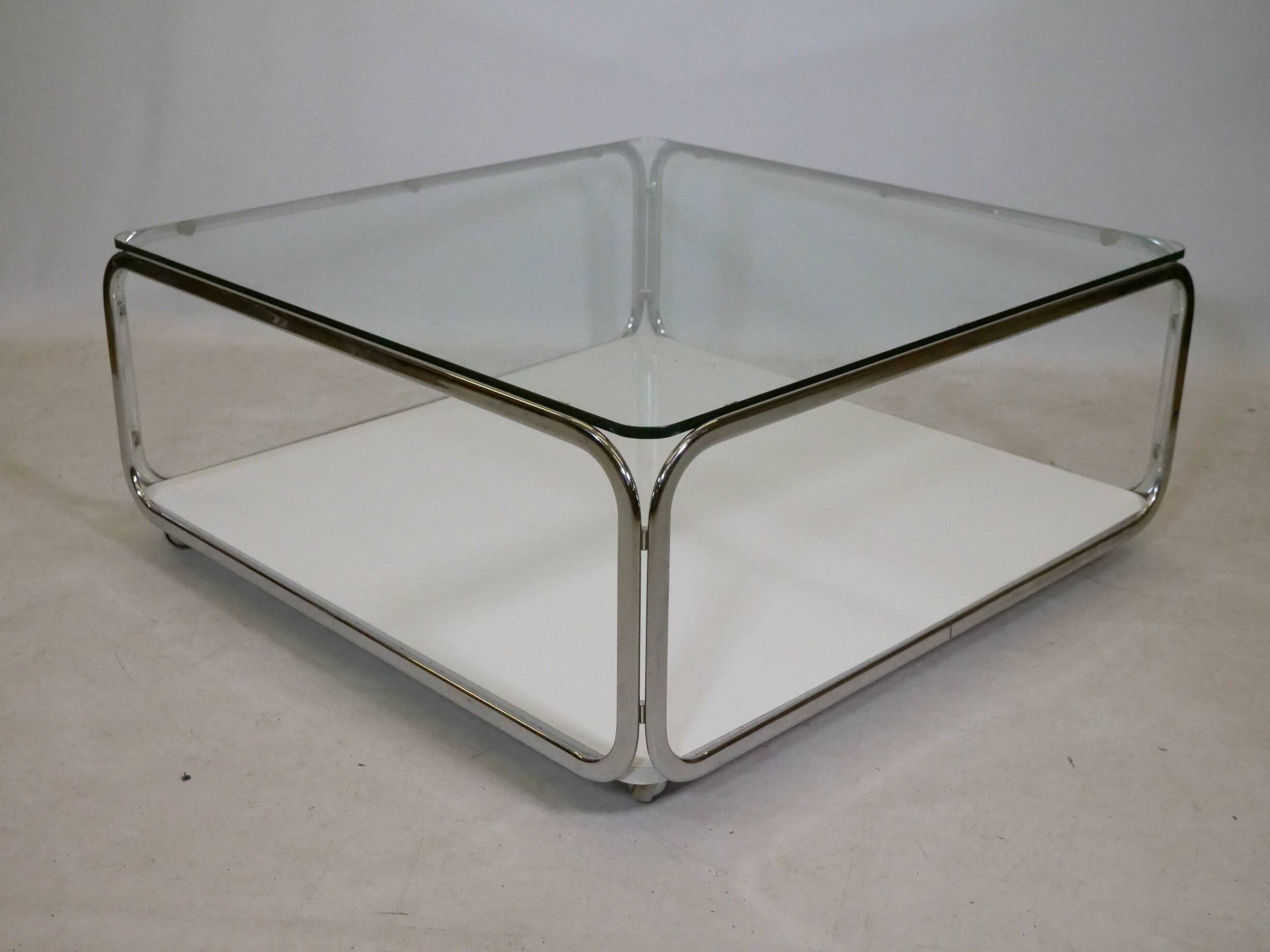 Space Age Chrome and Glass Coffee Table from Germany, 1960s