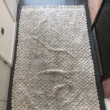 Vintage Off White Diamond Shapes Cotton Rug Scandinavian Midcentury Berber Style