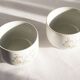 Set of 2 porcelain teacups with floral decorations, Korea