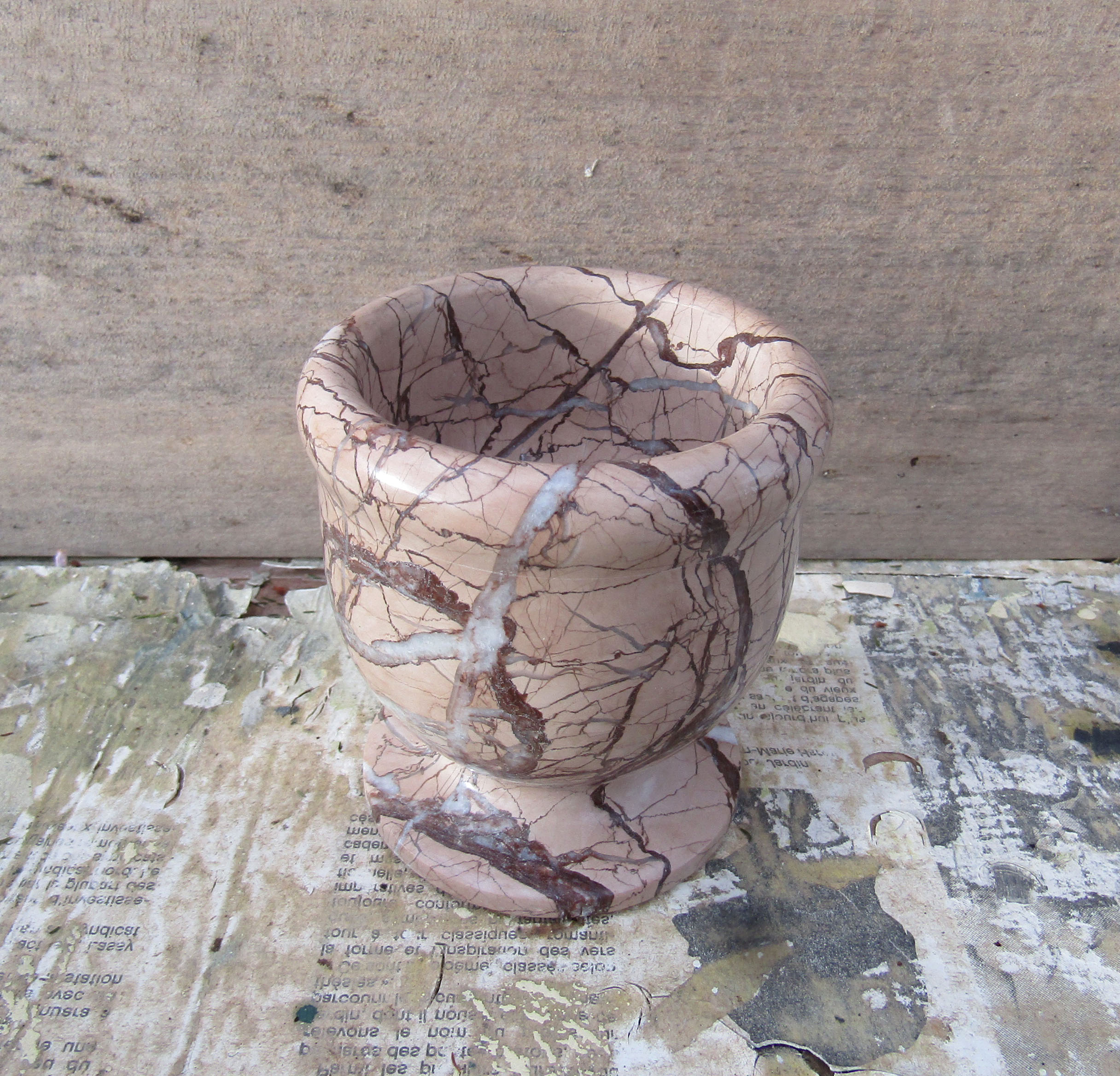 vintage pink marble mortar