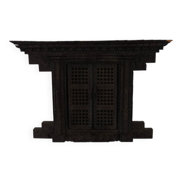Old Newari Nepali window in carved wood