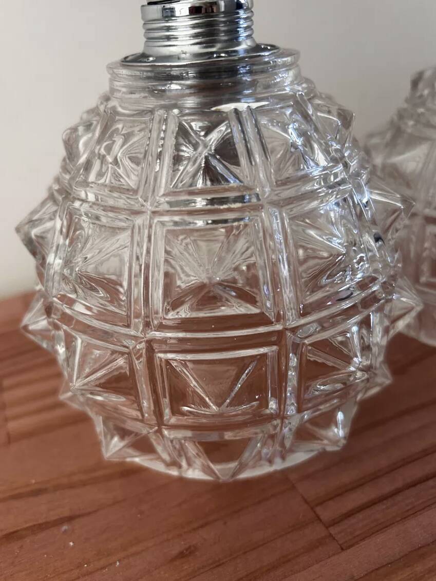 Pair of chrome wall lights