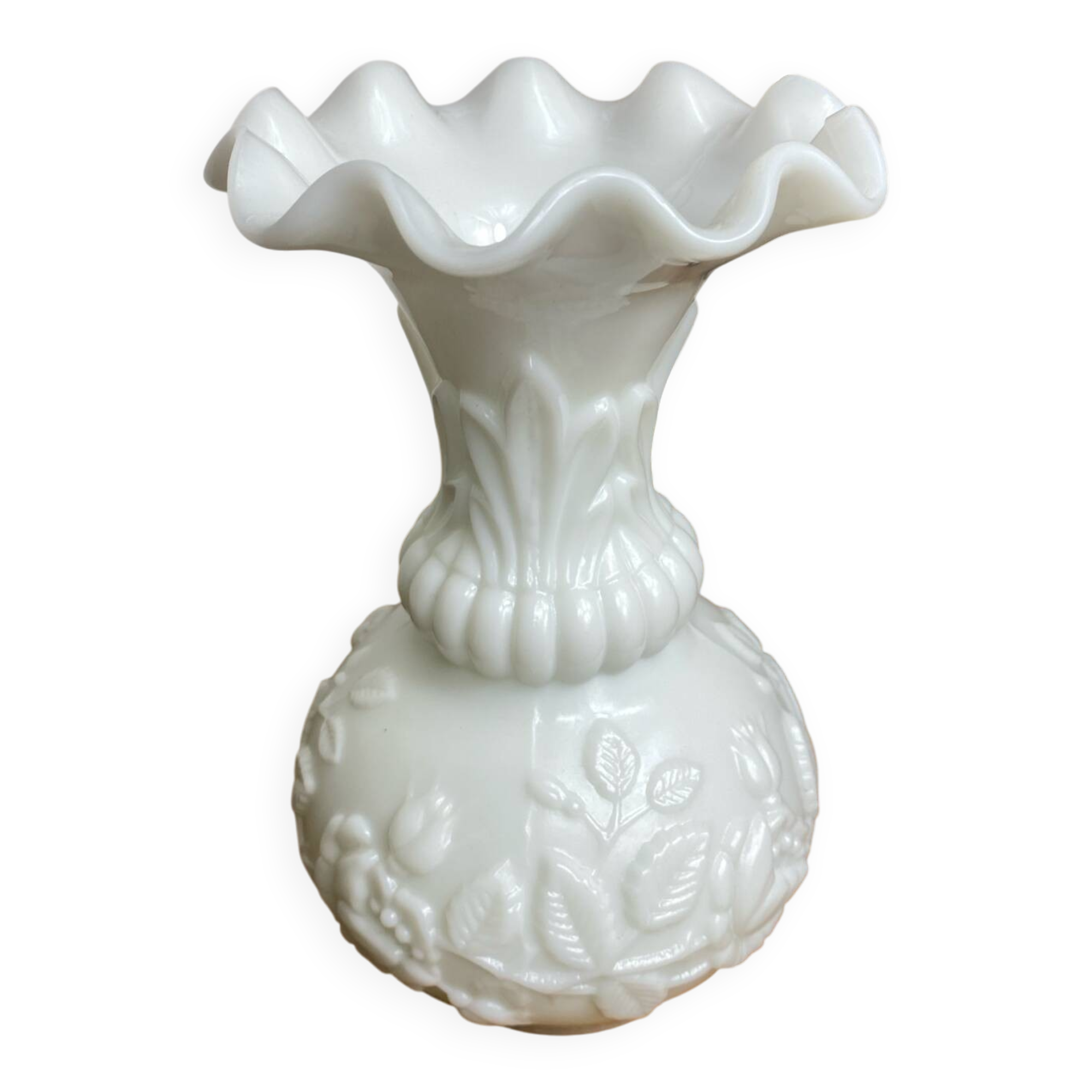 Portieux vase in white opaline