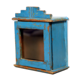 Wall display case - old Art Deco clock box in Burmese teak