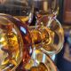 Amber glasses, balloon shape 70's