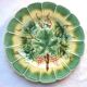 Art Nouveau plate, Majolica Sarreguemines: Vine leaves and grapes