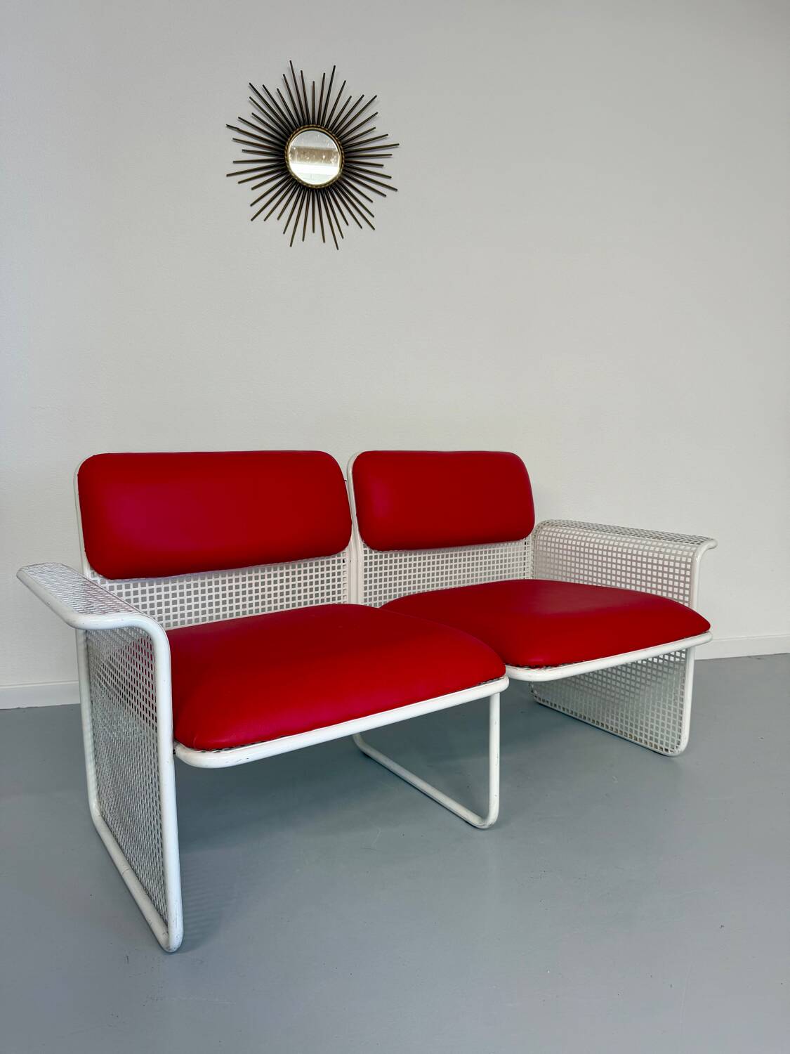 Old 2 seater sofa Italian design from the 70s Talin Vicenza metal per