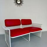 Old 2 seater sofa Italian design from the 70s Talin Vicenza metal per