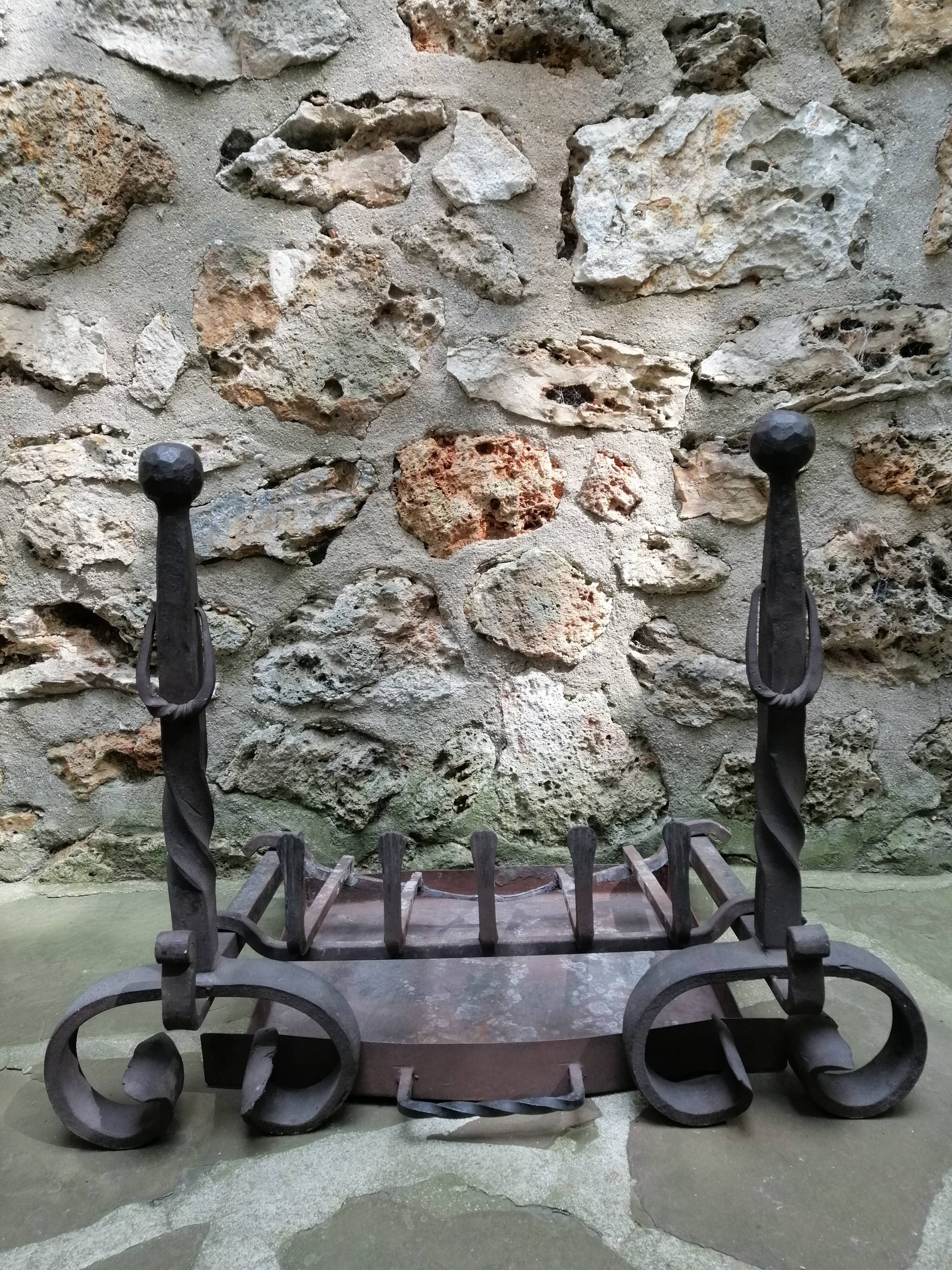 Fireplace set - Antique chenets