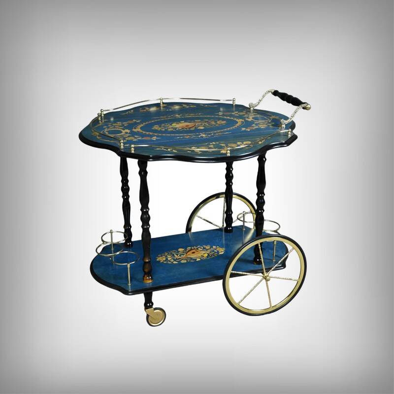 Service trolley in marquetry from Sorente, Italy – 1960