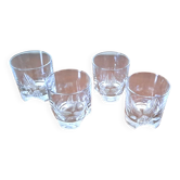 4 crystal whiskey glasses