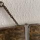 Vintage 1930s barber triptych mirror with camouflage beveled glass - 25 x 59 cm