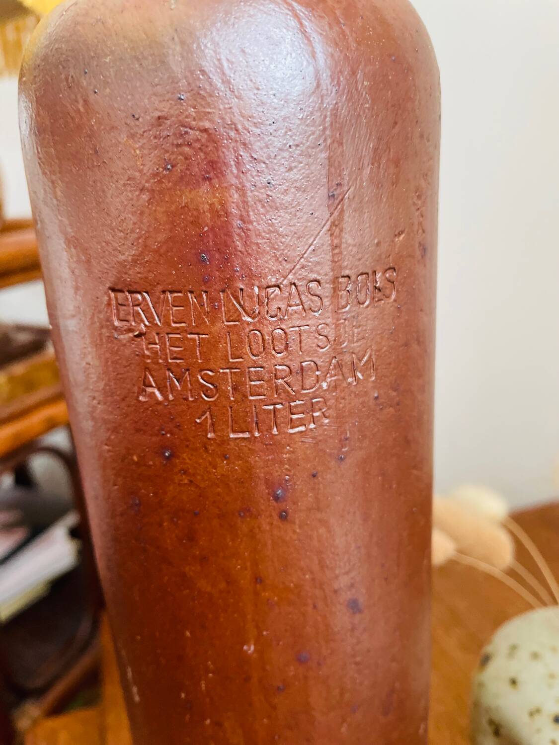 Antique Erven Lucas Bolts Amsterdam stoneware liquor bottle