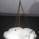 Great design extra large size Art Deco white alabaster chandelier, 1950s