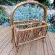 bamboo / rattan magazine rack, vintage, bohemian chic charm