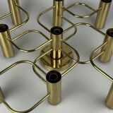 60s 70s 9-bulb ceiling lamp from Leola Leuchten Germany in brass